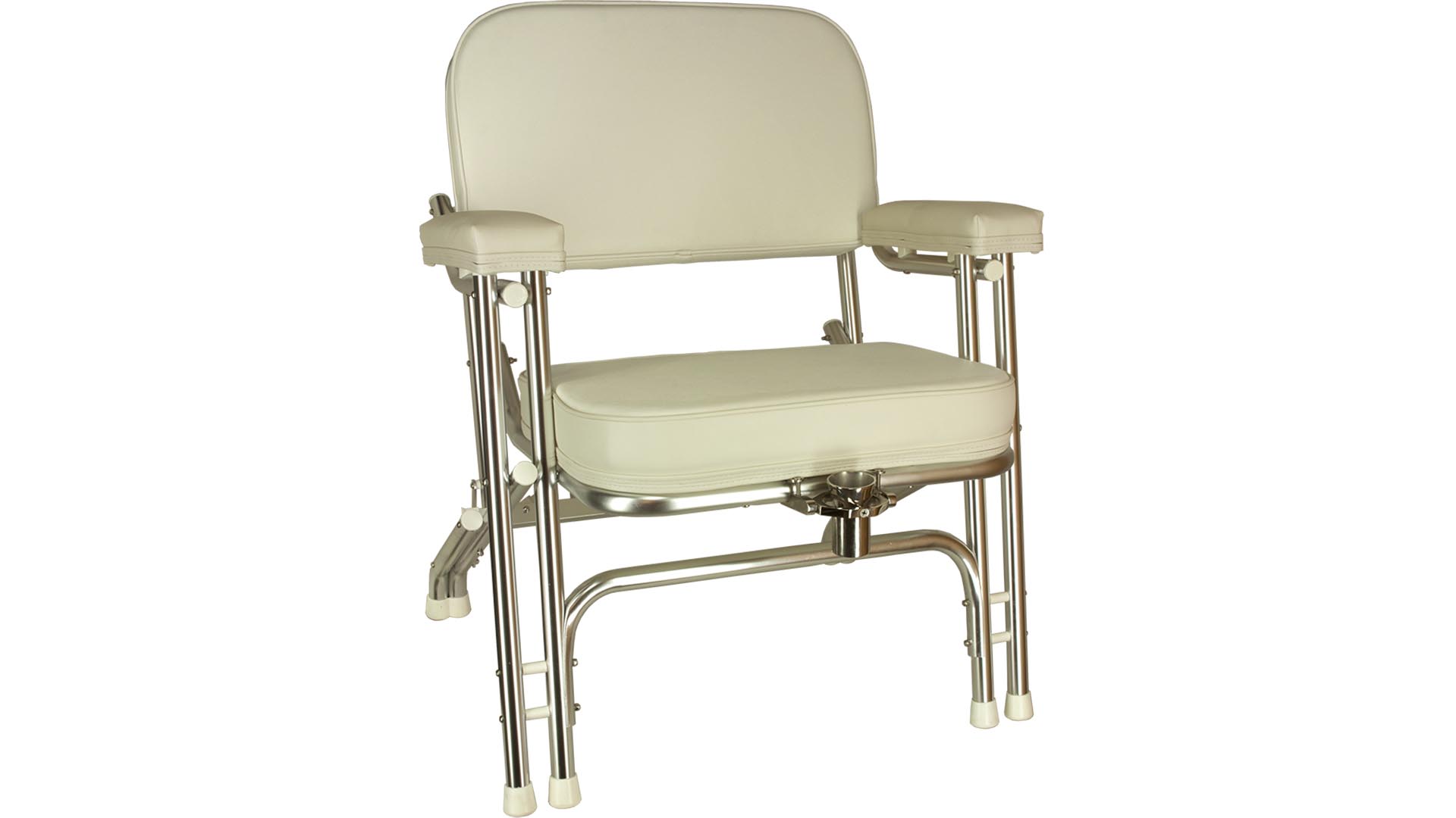Springfield Marine Deck Folding Chair - White with Embroidered Back  1080021-EMB - The Home Depot