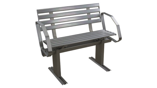 1099050-2A, Aluminum Dock 2 Seat Bench, with Armrest