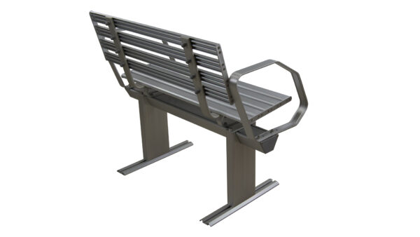 1099050-2A, Aluminum Dock 2 Seat Bench, with Armrest