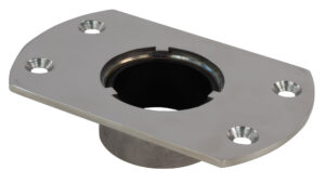 Oval Flat-Sided Ski Tow Base Stainless Steel - Passivated and Polished