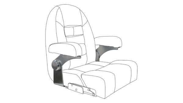 Heavy Duty Helm Seat Flip-Up Armrests