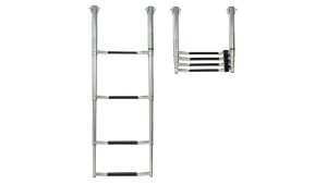 4-Step Telescoping Drop Ladder stainless steel polished